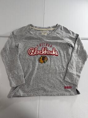 CCM Chicago Blackhawks Women's Sweater L NHL Licensed Gray Marled Knit